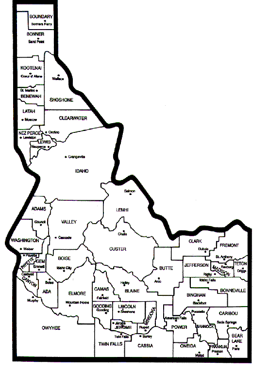 Idaho Counties Map